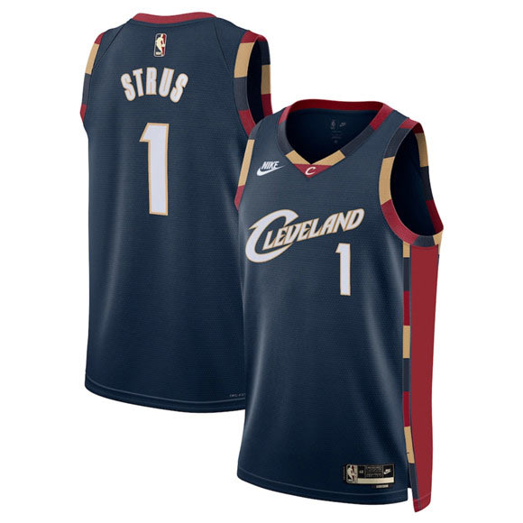 Men's Cleveland Cavaliers 1 Max Strus Navy 2025 Classic Edition Stitched Jersey