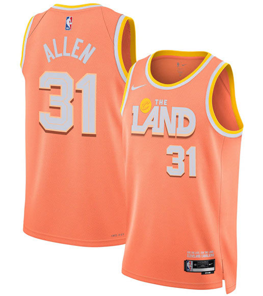 Men's Cleveland Cavaliers 31 Jarrett Allen Orange 2025 26 City Edition Swingman Stitched Jersey
