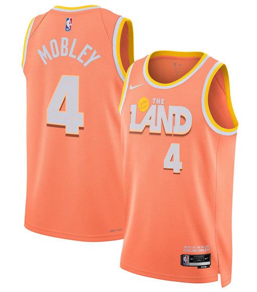 Men's Cleveland Cavaliers 4 Evan Mobley Orange 2025 26 City Edition Swingman Stitched Jersey