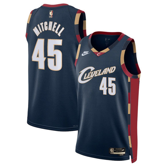 Men's Cleveland Cavaliers 45 Donovan Mitchell Donovan Mitchell Navy 2025 Classic Edition Stitched Jersey