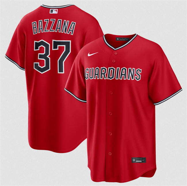 Men's Cleveland Guardians 37 Travis Bazzana Red Alternate Limited Stitched Baseball Jersey