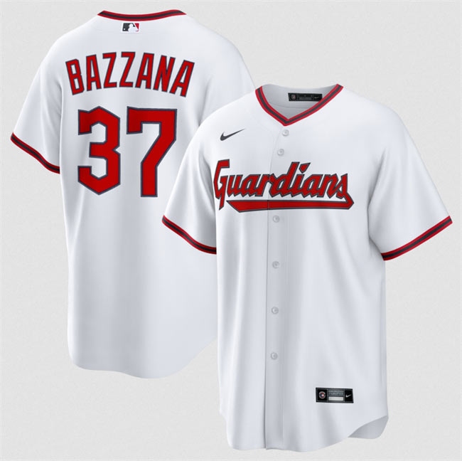 Men's Cleveland Guardians 37 Travis Bazzana White Home Limited Stitched Baseball Jersey