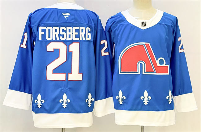 Men's Colorado Avalanche 21 Peter Forsberg Blue 2025 Stitched Hockey Jersey