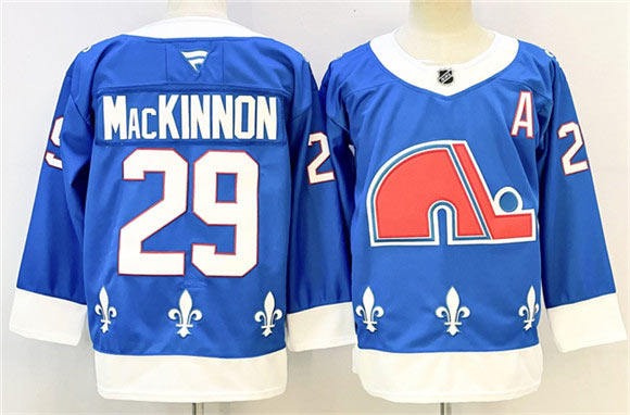 Men's Colorado Avalanche 29 Nathan MacKinnon Blue 2025 26 With A Patch Alternate Stitched Jersey