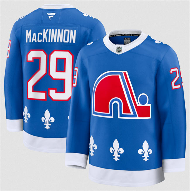 Men's Colorado Avalanche 29 Nathan MacKinnon Blue 2025 Alternate Stitched Jersey
