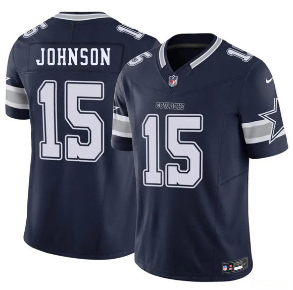 Men's Dallas Cowboys 15 Manuel Johnson Navy 2026 F.U.S.E. Vapor Untouchable Limited Stitched Football Jersey