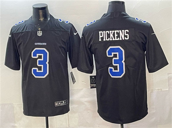 Men's Dallas Cowboys 3 George pickens Black Fashion Vapor Untouchable Limited Stitched Football Jersey