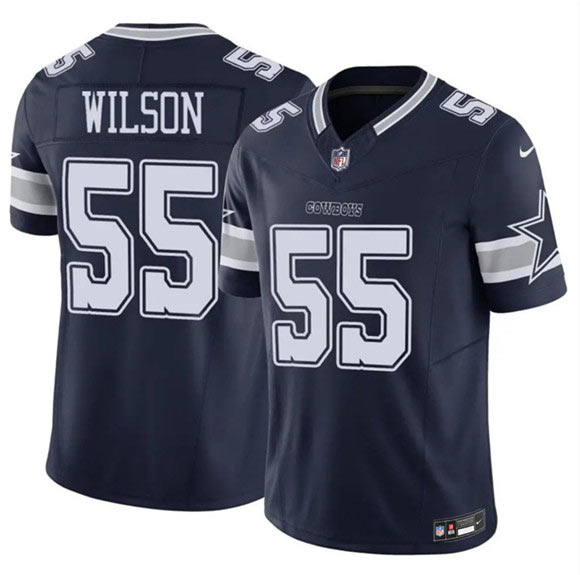Men's Dallas Cowboys 55 Logan Wilson Navy 2025 F.U.S.E Vapor Untouchable Limited Football Stitched Jersey