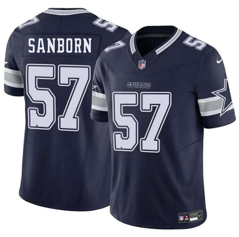 Men's Dallas Cowboys 57 Jack Sanborn Navy 2025 F.U.S.E. Vapor Untouchable Limited Football Stitched Jersey