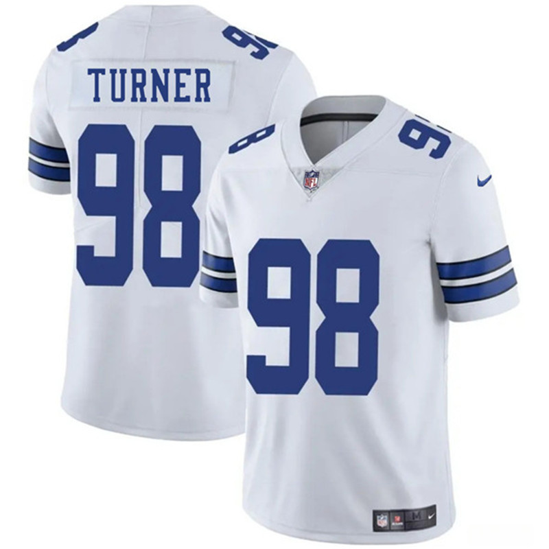 Men's Dallas Cowboys 98 Payton Turner White 2025 Vapor Untouchable Limited Football Stitched Jersey