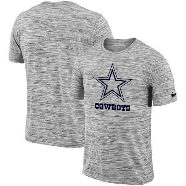 Men's Dallas Cowboys Heathered Black Sideline Legend Velocity Travel Performance T Shirt