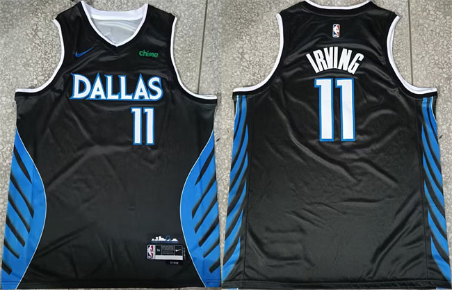Men's Dallas Mavericks 11 Kyrie Irving Black 2025 26 City Edition Stitched Basketball Jersey