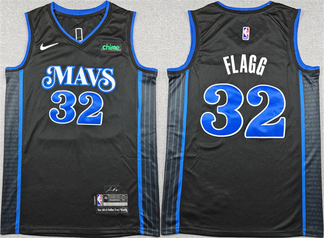 Men's Dallas Mavericks 32 Cooper Flagg Black City Edition Stitched Basketball Jersey