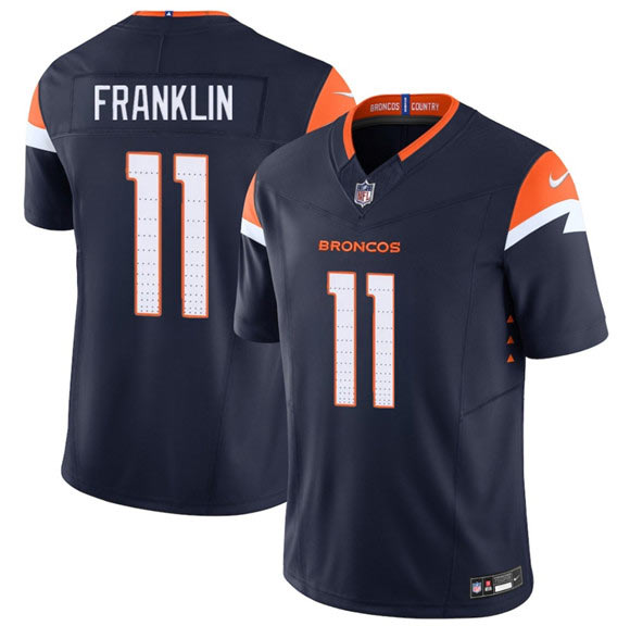 Men's Denver Broncos 11 Troy Franklin Navy F.U.S.E. Vapor Limited Football Stitched Jersey