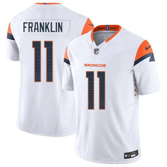 Men's Denver Broncos 11 Troy Franklin White 2025 F.U.S.E. Vapor Limited Football Stitched Jersey