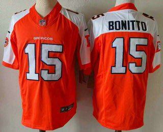 Men's Denver Broncos 15 Nik Bonitto Orange Thanksgiving FUSE Vapor Jersey