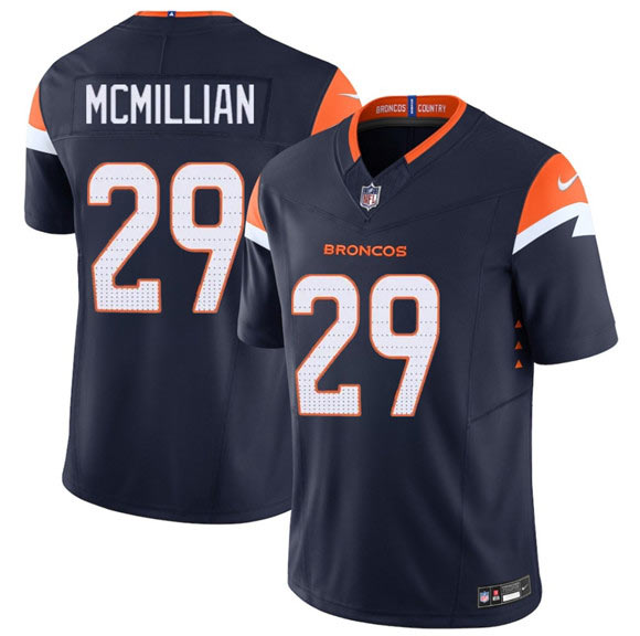 Men's Denver Broncos 29 Ja'Quan McMillan Navy F.U.S.E. Vapor Limited Football Stitched Jersey