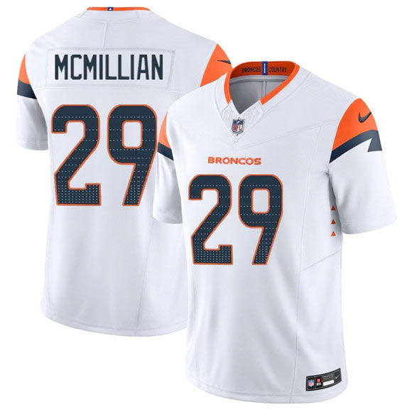 Men's Denver Broncos 29 Ja'Quan McMillan White 2025 F.U.S.E. Vapor Limited Football Stitched Jersey