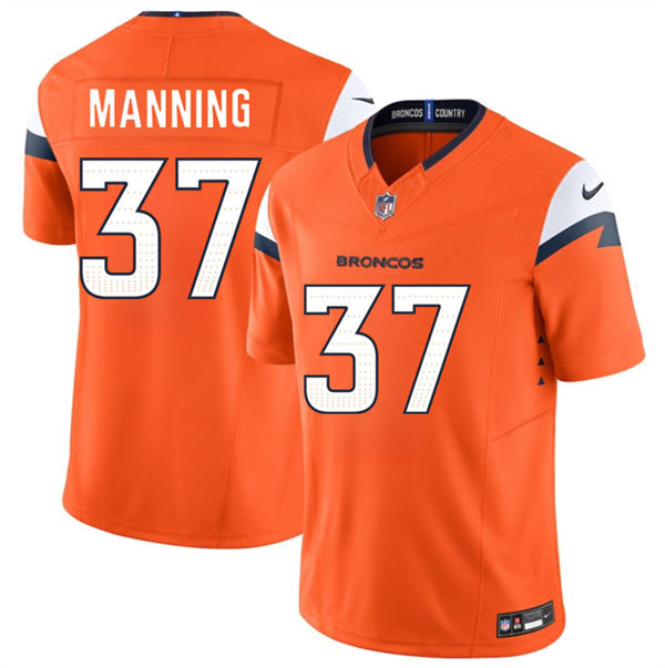 Men's Denver Broncos 37 Paul Manning Orange 2026 F.U.S.E. Vapor Limited Football Stitched Jersey