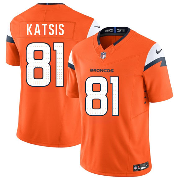 Men's Denver Broncos 81 Kolbe Katsis Orange 2026 Draft F.U.S.E. Vapor Limited Football Stitched Jersey