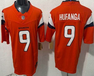 Men's Denver Broncos 9 Talanoa Hufanga Limited Orange FUSE Vapor Jersey