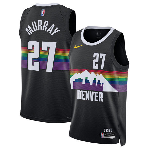 Men's Denver Nuggets 27 Jamal Murray Black 2025 26 City Edition Stitched Basketball Jersey