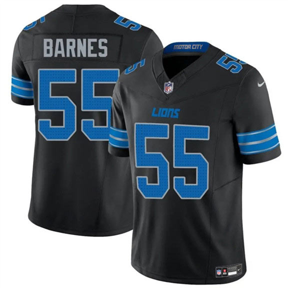 Men's Detroit Lions 55 Derrick Barnes Black 2025 F.U.S.E. Vapor Limited Football Stitched Game Jersey