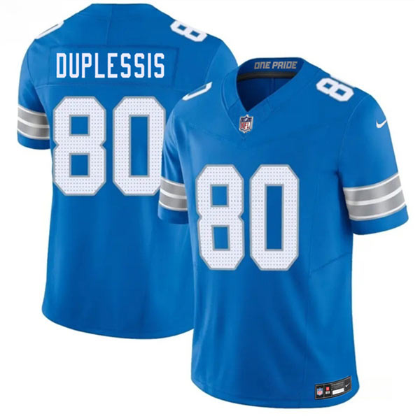 Men's Detroit Lions 80 Kyre Duplessis Blue 2026 F.U.S.E. Vapor Limited Football Stitched Jersey