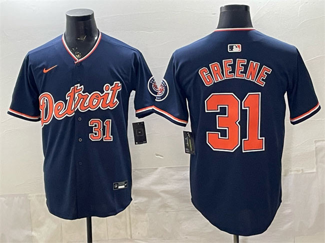 Men's Detroit Tigers 31 Riley Greene Navy 2026 Alternate Vapor Premier Limited Stitched Baseball Jersey