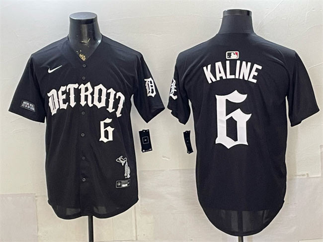 Men's Detroit Tigers 6 Al Kaline 2026 Black 'Motor Gothic Edition' Vapor Premier Limited Stitched Baseball Jersey