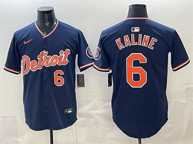 Men's Detroit Tigers 6 Al Kaline Navy 2026 Alternate Vapor Premier Limited Stitched Baseball Jersey