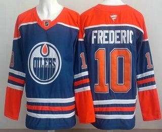 Men's Edmonton Oilers 18 Zach Hyman Blue Authentic Jersey