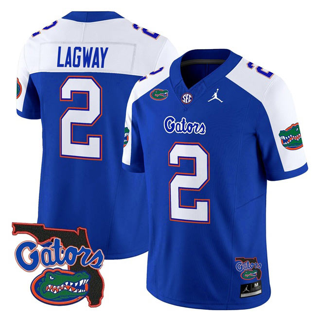 Men's Florida Gators 2 DJ Lagway Royal Alternate 2024 F.U.S.E. Florida Patch Vapor Limited Stitched Football Jersey