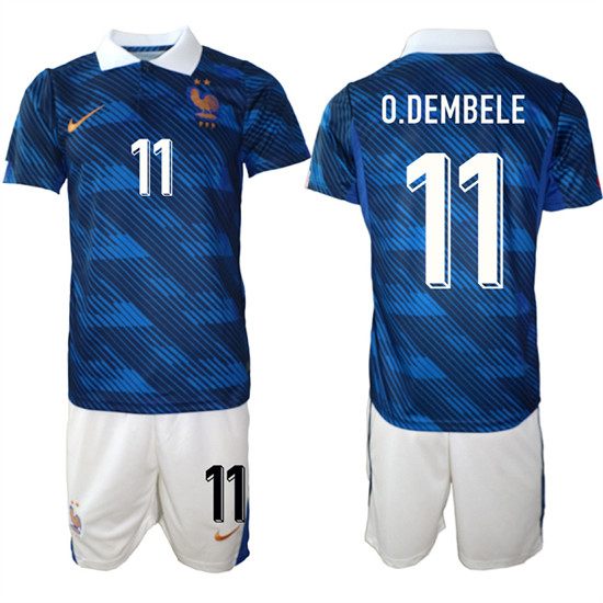 Men's France 11 O.DEMBELE National Team FIFA x World Cup 2026 Home On Field Jersey