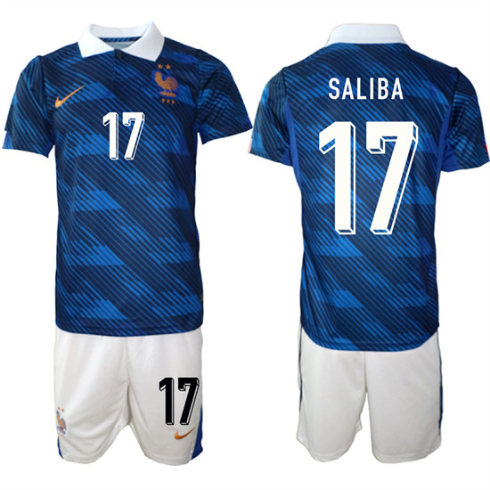 Men's France 17 SALIBA National Team FIFA x World Cup 2026 Home On Field Jersey