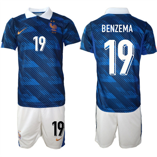 Men's France 19 BENZEMA National Team FIFA x World Cup 2026 Home On Field Jersey