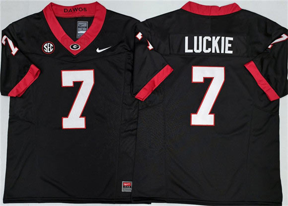 Men's Georgia Bulldogs 7 Lawson Luckie Black 2025 F.U.S.E. Stitched Jersey