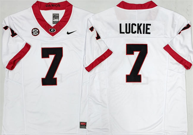 Men's Georgia Bulldogs 7 Lawson Luckie White 2025 F.U.S.E. Stitched Jersey