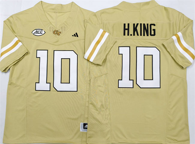 Men's Georgia Tech Yellow Jackets 10 Haynes King Golden F.U.S.E. Limited Stitched Jersey