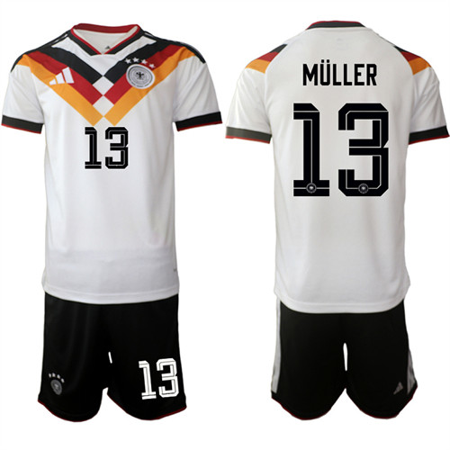 Men's Germany 13 MULLER National Team FIFA x World Cup 2026 Home White On Field Jersey