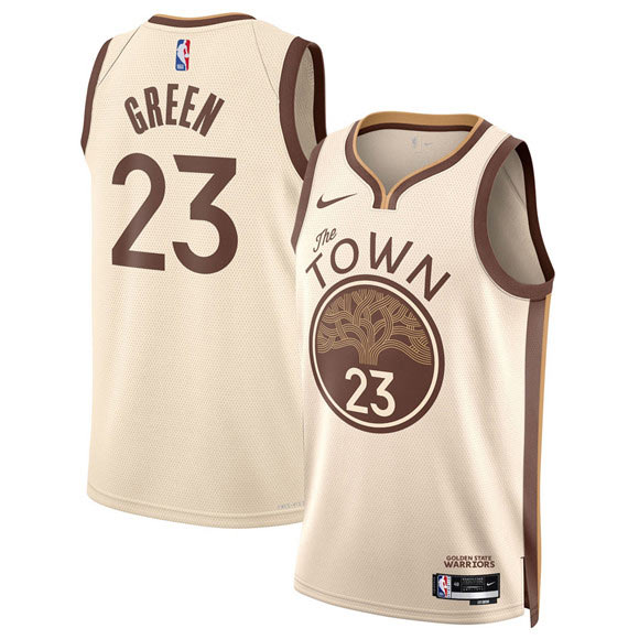 Men's Golden State Warriors 23 Draymond Green Tan 2025 26 City Edition Stitched Basketball Jersey