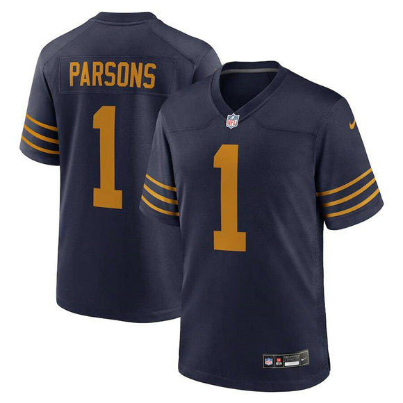 Men's Green Bay Packers 1 Micah Parsons Navy The 1923 Classic Football Stitched Game Jersey