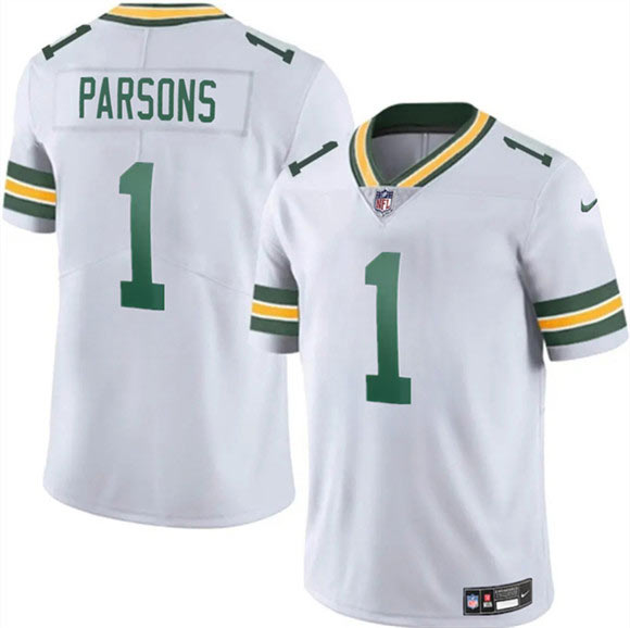 Men's Green Bay Packers 1 Micah Parsons White 2025 Vapor Untouchable Limited Football Stitched Jersey
