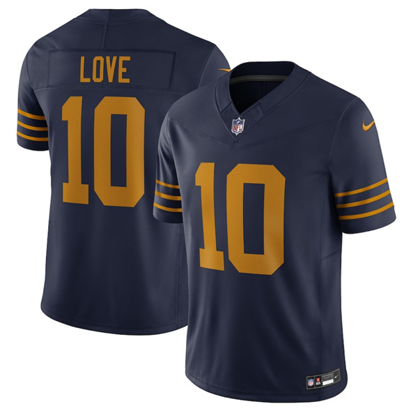 Men's Green Bay Packers 10 Jordan Love Navy The 1923 Classic Vapor F.U.S.E. Limited Football Stitched Jersey