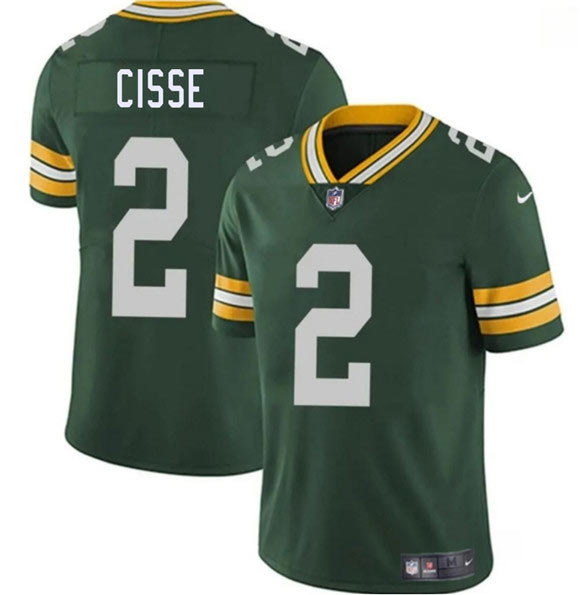 Men's Green Bay Packers 2 Brandon Cisse Green 2026 Vapor Untouchable Limited Football Stitched Jersey