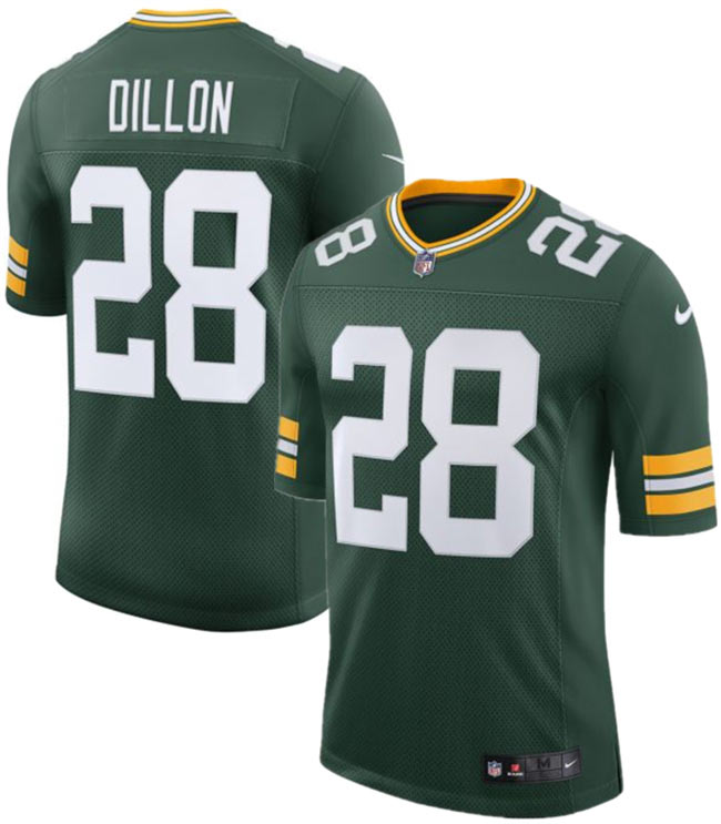 Men's Green Bay Packers 28 A. J. Dillon Green 2025 New Vapor Untouchable Limited Football Stitched Jersey