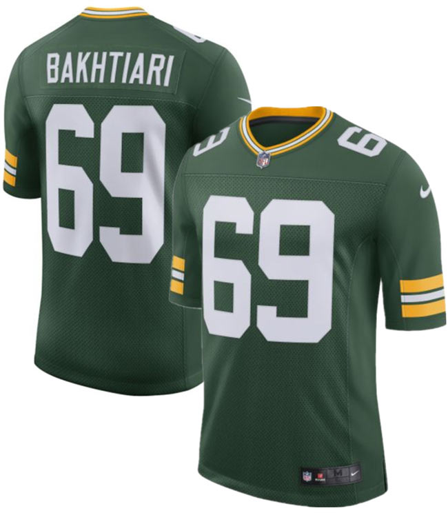 Men's Green Bay Packers 69 David Bakhtiari Green 2025 Vapor Untouchable Limited Football Stitched Jersey
