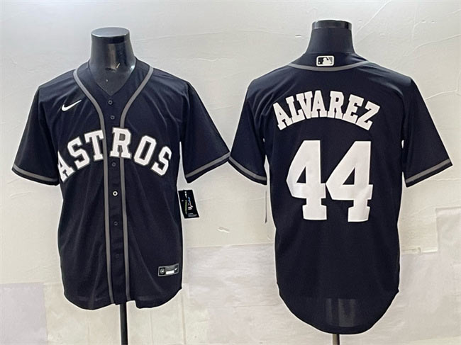 Men's Houston Astros 44 Yordan Alvarez Black Lights Out Limited Stitched Baseball Jersey