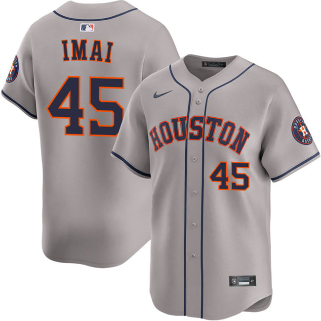 Men's Houston Astros 45 Tatsuya Imai Grey 2026 Limited Stitched Baseball Jersey