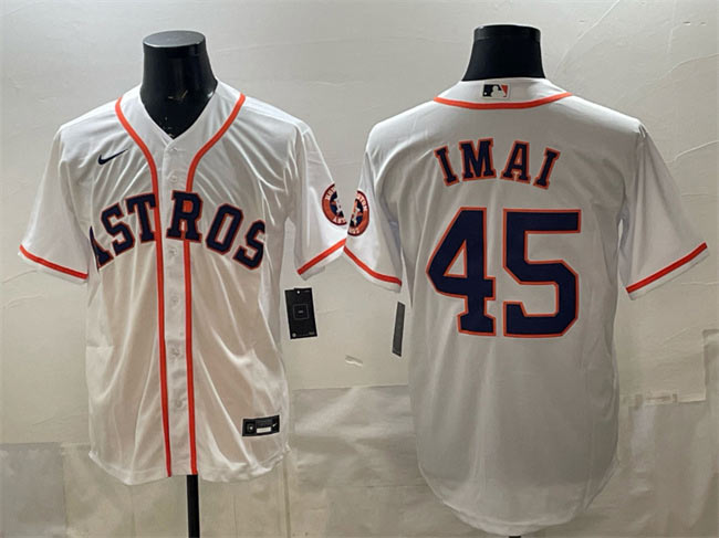 Men's Houston Astros 45 Tatsuya Imai White Cool Base Stitched Jersey